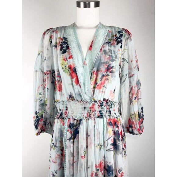 Sundance Size Large Giverny Gardens Dress Boho Cottage Romantic Floral Flowy - Picture 5 of 10
